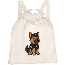 'German Shepherd Police Dog' Canvas Rucksack / Backpack (RK00041080)