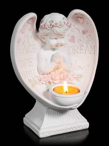 Tea light holder angel boy - tea,