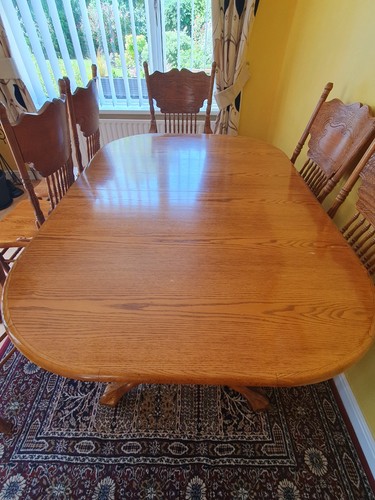 Oak dining table extendable