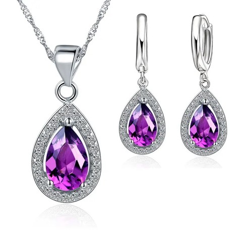 Crystal necklace earring - necklace, set