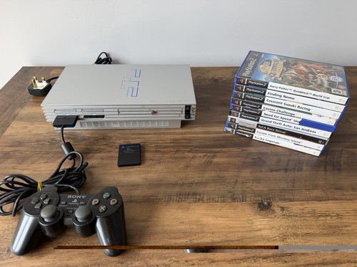 Ps2 silver console - bundle, with