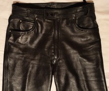 Mens black leather western jeans 30" waist.  Super quality 1.5mm-1.6mm cowhide 