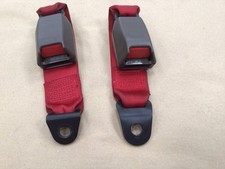 Mg Metro Red Webbing  Seat Belts Buckle Pair
