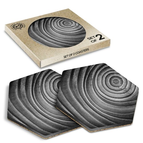 Hexagon coasters bw - -,