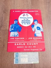VINTAGE JOE FRAZIER V JOE BUGNER BOXING PROGRAMME WITH TICKET.