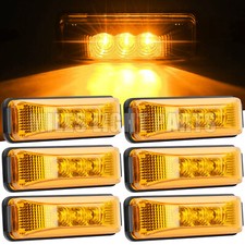 6x 12v 24v LED Orange Side Marker Amber Light Indicator trailer truck lorry van,