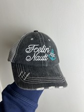 KATYDID Feelin' Nauti Adjustable Baseball Cap Grey, Black, Embroidered Logo