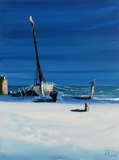 LEE REED FINE ART 16X12IN CANVAS FISHING VESSELS NEW ORIGINAL OIL PAINTING NEW