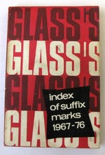 GLASS'S Index Suffix Marks Registration Numbers 1967-76 Car Reg Marks