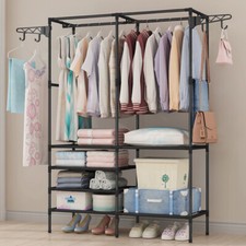 Heavy Duty Metal Clothes Rail Storage Garment Shelf Hanging Display Stand Rack