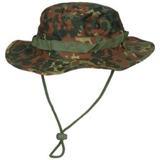 GI BOONIE JUNGLE COMBAT HAT GERMAN ARMY 100% COTTON RIPSTOP FLECKTARN CAMO S-XXL