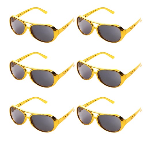 Gold elvis glasses - gold,