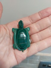 Handcarved Turtle Green Malachite Gemstone Animal Totem African 37g 5.5cm Tactil