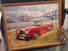 FRAMED PICTURE OF ROLLS ROYCE CORNICHE CONVERTIBLE