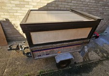 Lot A57 Franc 4x3 Utility Trailer with Wooden Box Roof Lights Spare Wheels Cover