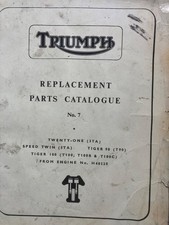 Triumph parts catalogue model - parts,