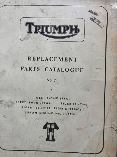 Triumph parts catalogue - catalogue, model