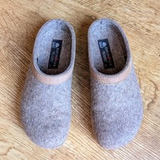 Haflinger slippers / clogs size UK5 EU38, Beige, 100% wool, non-smoking home