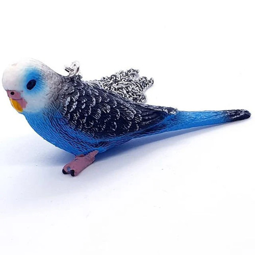 Unique blue budgie - blue, necklace