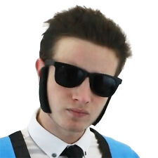 BLACK SIDEBURNS STICK ON FANCY DRESS COSTUME ACCESSORY 1970'S 1950'S ROCK N ROLL