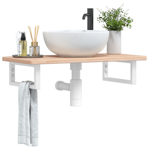 Basin shelf solid oak wood - shelf,