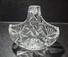 VINTAGE BOHEMIA CUT GLASS CRYSTAL BASKET