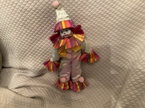 Porcelain vintage clown doll - vintage,