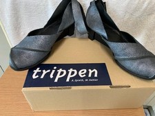Trippen - Glance Classic Pump Metallic Grey Leather  Shoes Size UK 7 (40) 25.5CM