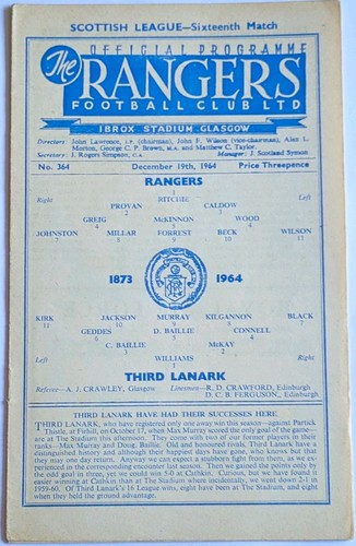 1964 rangers third - 1964., v