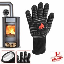 LOG BURNER FIRE HEAT PROOF RESISTANT GLOVE WOOD COAL STOVE FIREPLACE PIT UK