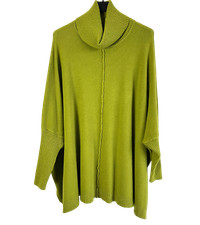 Womens Italian Oversized Cowl Neck Box Shaped Jumper with Exposed Seam Detail