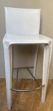 Italian Designer  Arper Mid Century White Leather Stool/ Make Up chair