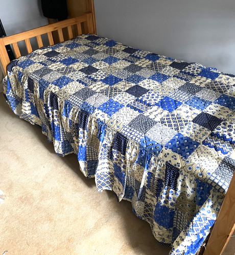 Vintage 1960 quilted blue - quilted,
