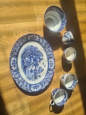 Olde Alton Ware England Serving Platter, Sugar Bowl & Cups