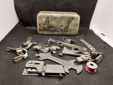 Antique Pfaff Sewing Machine Accessory Tin With Parts For  Sewing 