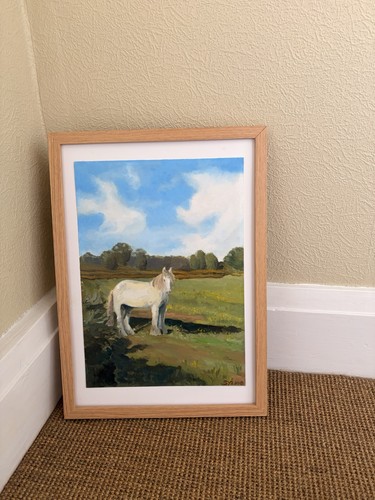 Shire horse landscape print - horse,