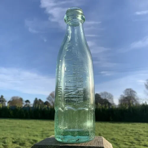 Clear green vintage bottle - clear,