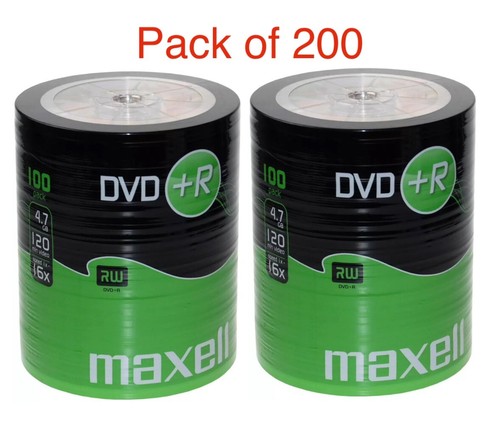 200 maxell dvd - maxell, dvd+r