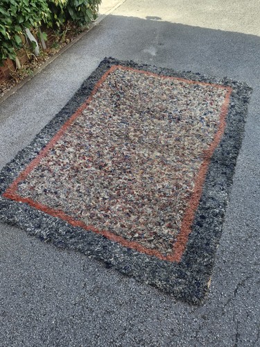Vintage antique rag clip rug - rag,