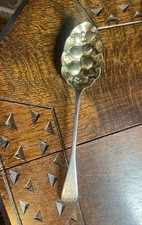Victorian Silver Berry Spoon With Engraved Bowl. London 1872, 32.6g