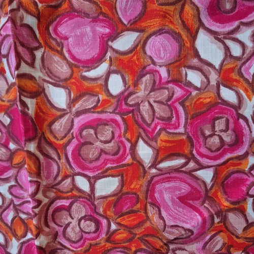 Vintage floral cotton fabric - floral,