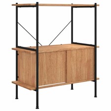 Shelving Unit with Cabinet Display Shelf Steel and Engineered Wood vidaXL