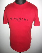 GIVENCHY Faded Logo TEE T SHIRT TOP Medium Red Short Sleeve Crew Neck BM70K93002