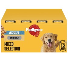 Pedigree Adult Dog Wet Food Can, Mixed Selection in Loaf, 12x400g