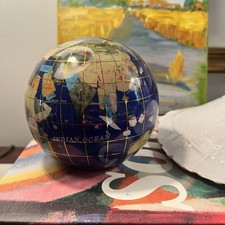 Alexander Kalifano 4" Gemstone Globe Paperweight Bookshelf Study Office Decor