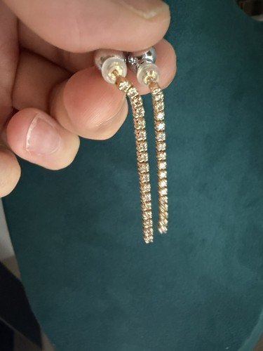 Diamond tennis earrings 18k - tennis,