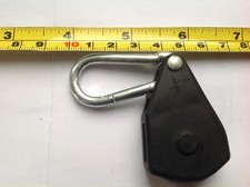 TWO S/Steel Ratchet Carabiner Clips Spring Hooks 50mm x 4mm - 7mm opening.