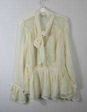 River Island Cream Lace Mix Pussy Bow Blouse Long Sleeves  Size 6 - 18 RRP £45