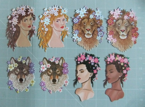Set embossed die cut - set, of