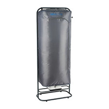 Dry:Soon 53433 Clothes Dryer Electric Heated Cabinet with 2 Hanging Rails Black